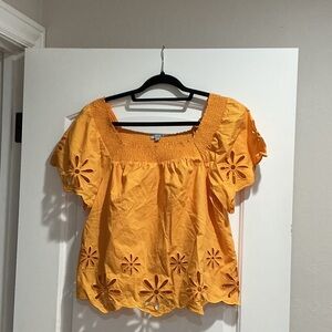 Rails Orange Eyelet Crop Top